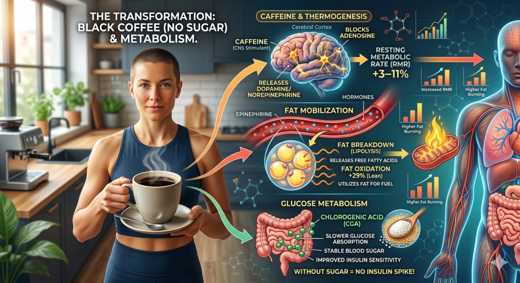 advantage of black coffee without sugar